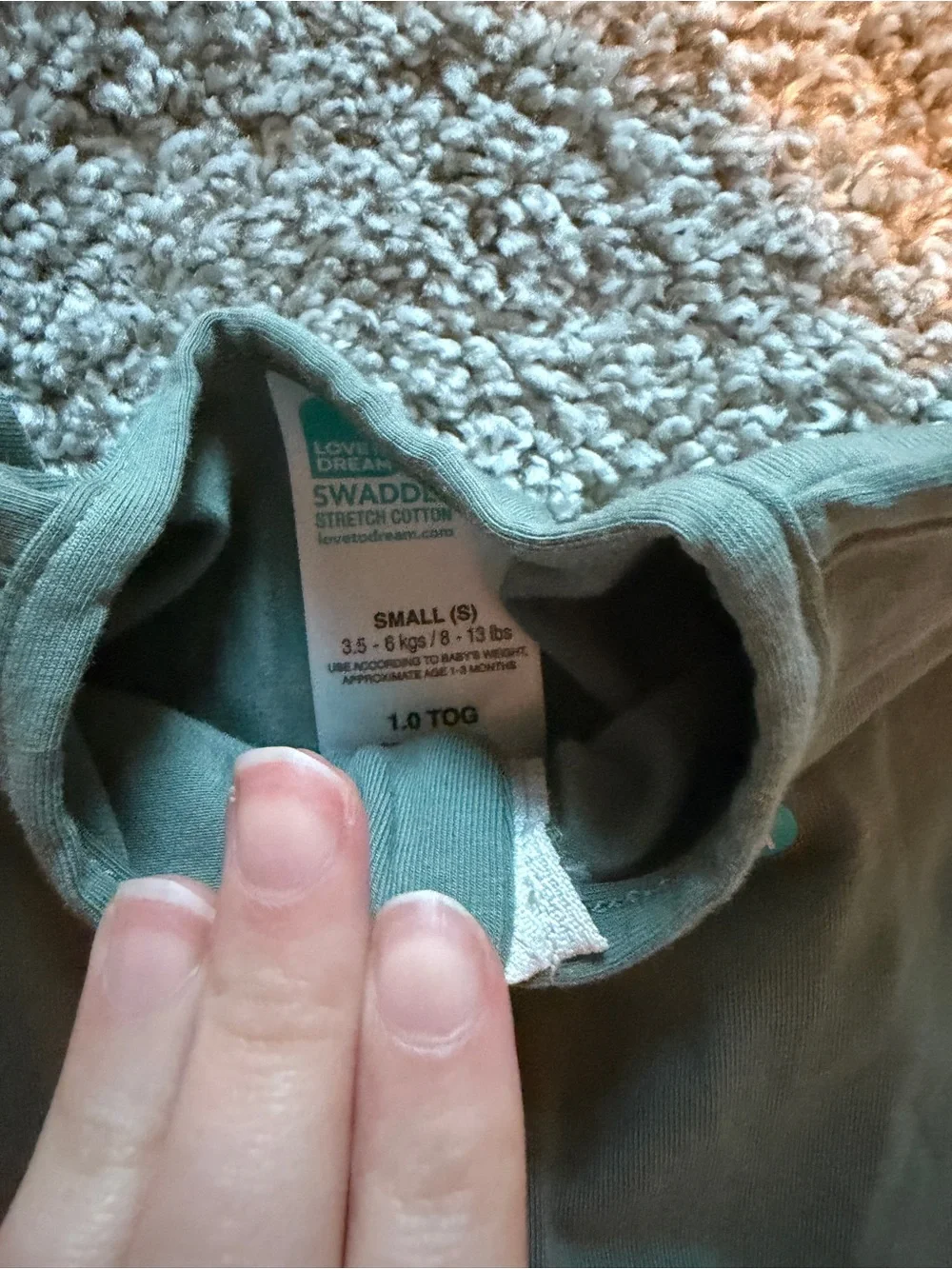 Love to Dream Olive Green Stretch Baby Swaddle with Zip